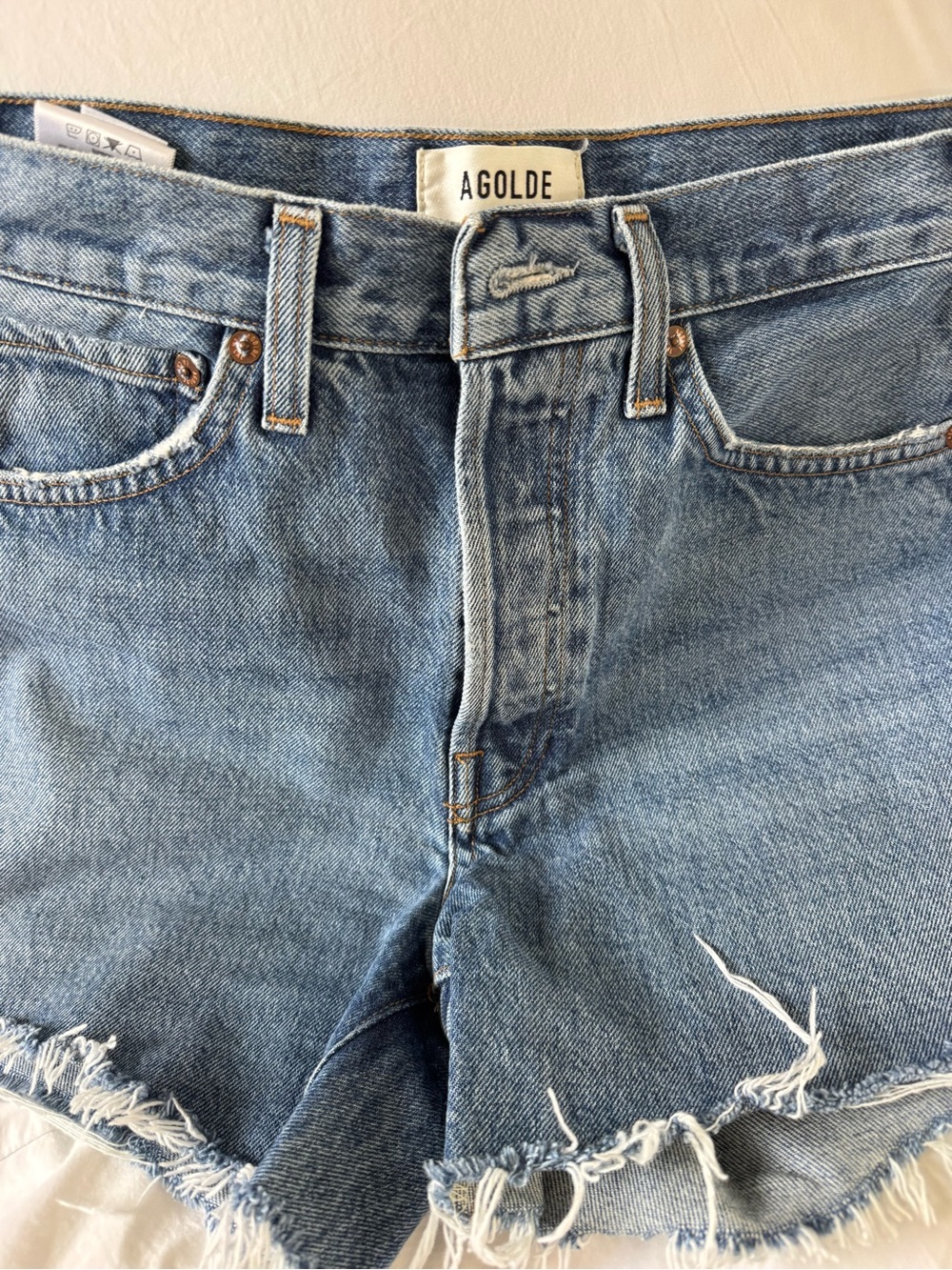 AGOLDE Parker long denim shorts size 26 perfect condition - Picture 6 of 6